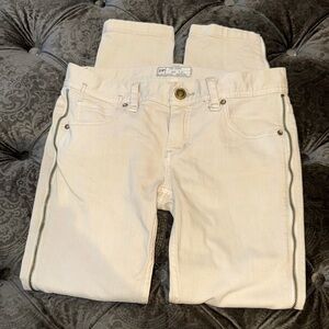 Free People stylish cream side zip jeans size 27x27